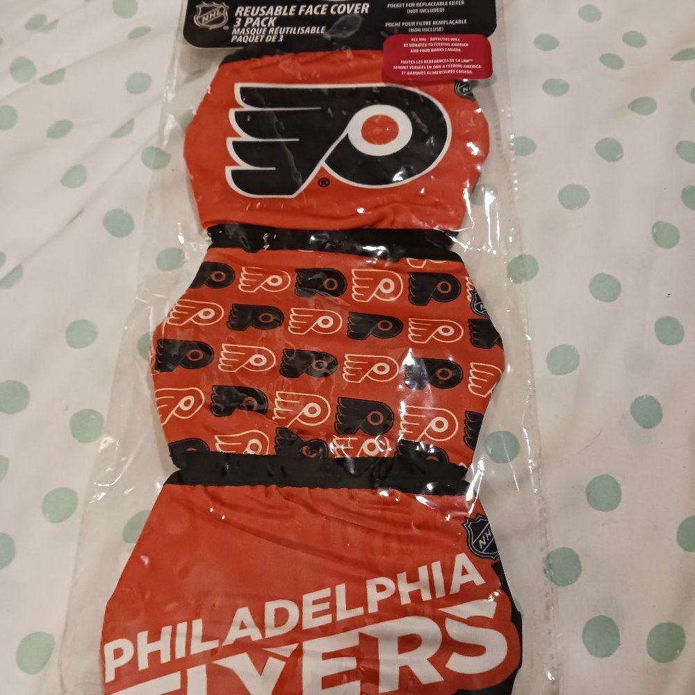 NWT! NHL FLYERS Face Masks (3pk)